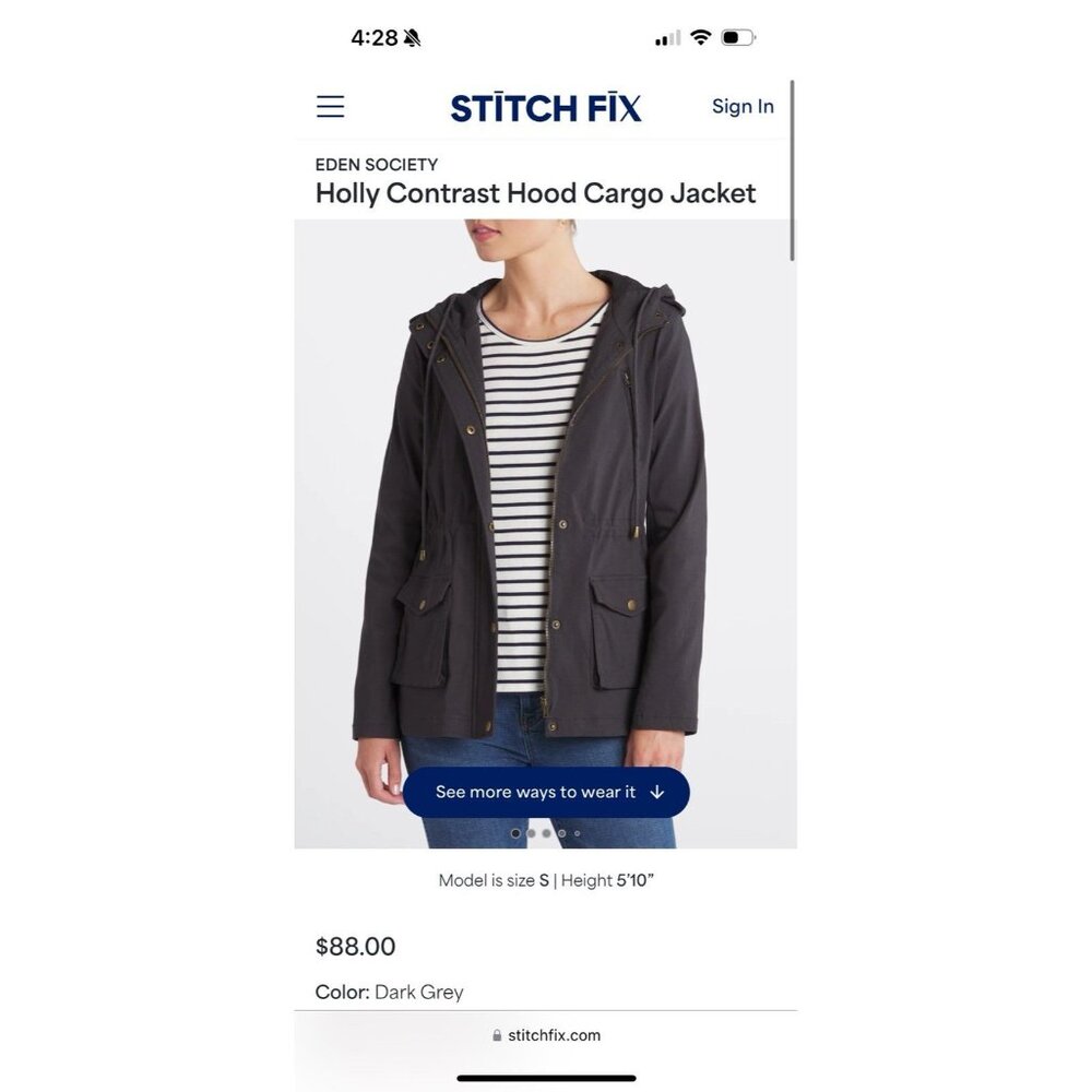 EDEN SOCIETY Holly Contrast Hood Cargo Jacket